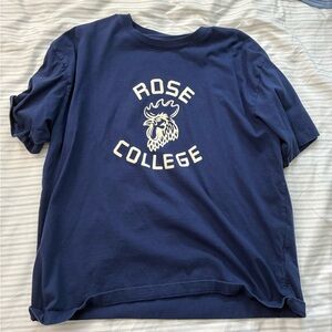 Urban Outfitters Navy Blue 'Rose College' Tee
